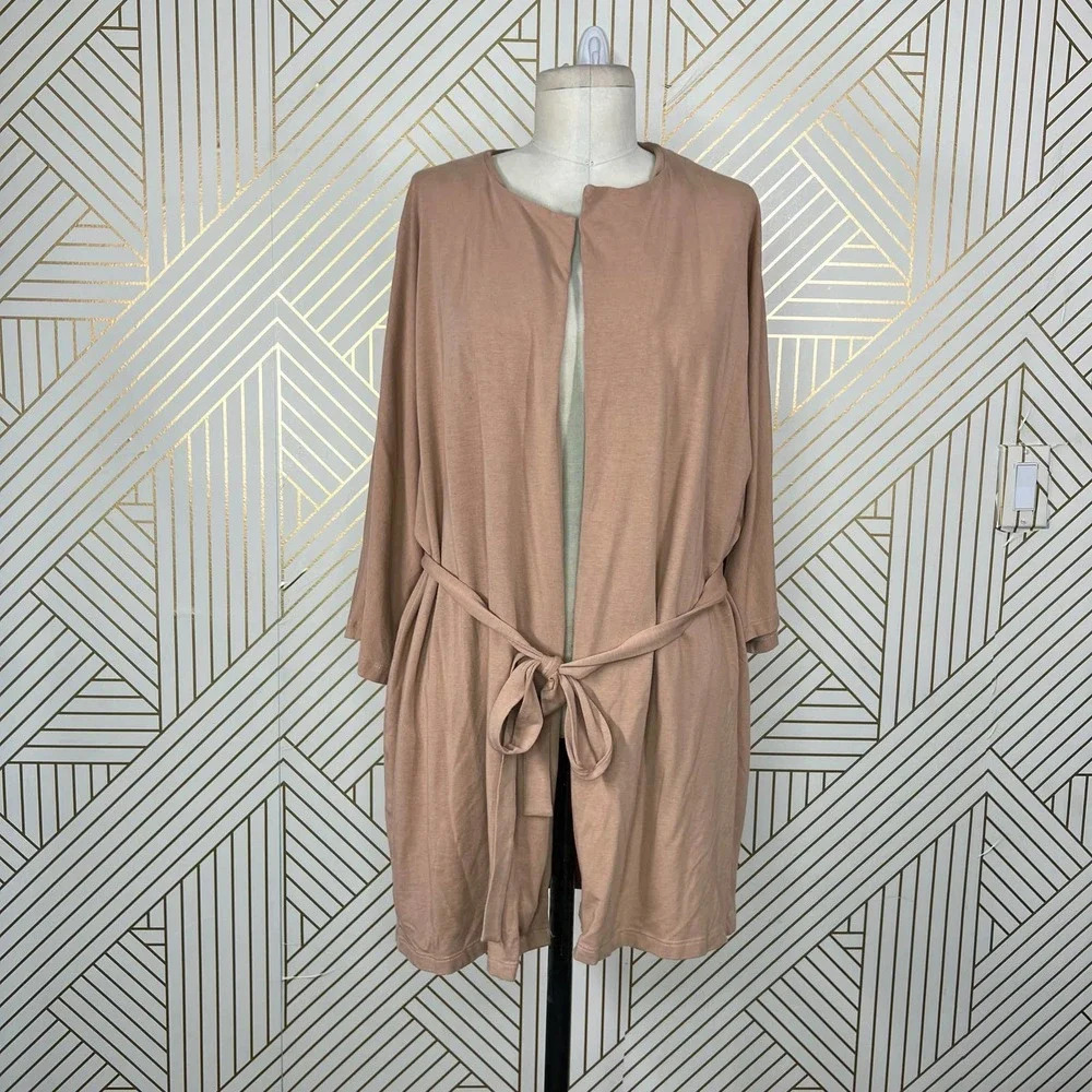Miakoda Organic Cotton Kimono Robe Tan Size S/M — image 2 of 8